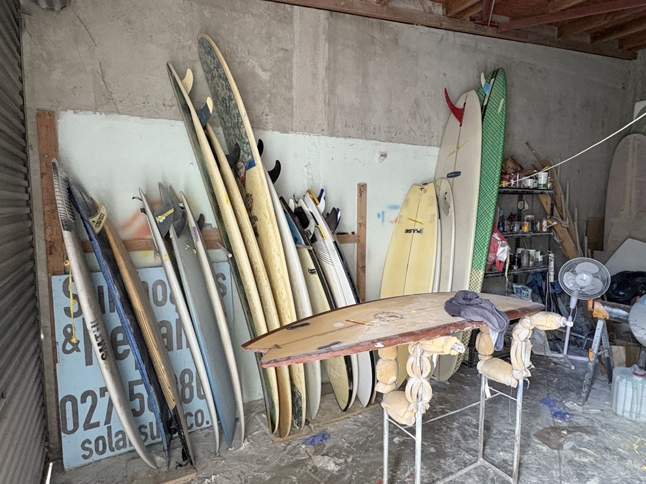 Finished surfboard with beautiful colour work